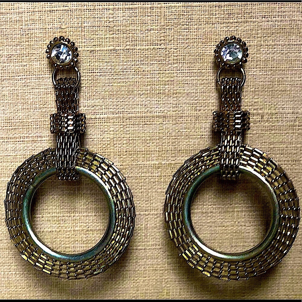 Vintage Gold Disco Layered Earrings